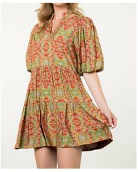 Thml - Puff Sleeve Print Dress - Lyst