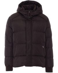 Add - Quilted Down Jacket With High Neck And Hood - Lyst