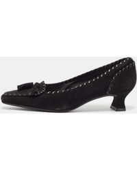Stuart Weitzman - Suede Block Heel Pumps - Lyst