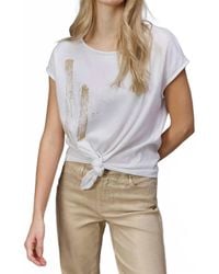 Charlie b - Foil Print Front Knot Top - Lyst