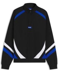 HUGO - Stretch-Cotton Sweatshirt With Colourful Panelling - Lyst
