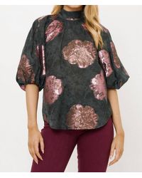 Oliphant - Button Neck Blouse - Lyst