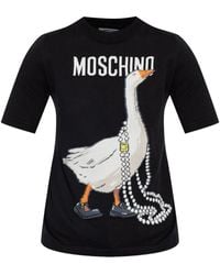 Moschino - Goose Graphic Ribbed Knit Top - Lyst