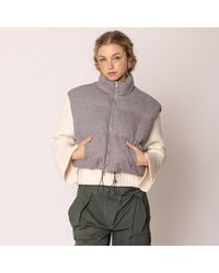 TRUEDAMES - Solid Knit Padded Vest - Lyst