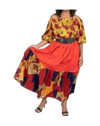 Kara Chic - African Off-Shoulder Maxi Dress - Lyst