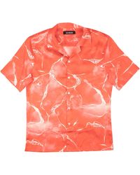 NAHMIAS - Red Miracle Tie Dye Short Sleeve Button Down Shirt - Lyst