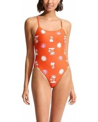 Seafolly - Lapalma Scoop Neck One Piece Swimsuit - Lyst