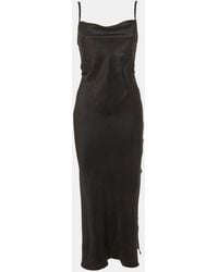 Nanushka - Satin Cowl Neck Fiore Midi Dress - Lyst