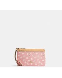 COACH - Double Zip Wristlet With Floral Print - Lyst