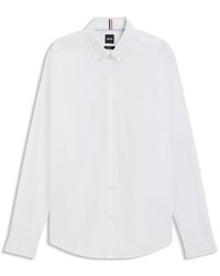 BOSS - Slim-Fit Shirt With Double B Monogram - Lyst
