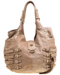 Jimmy Choo - Perforated Leather Bardia Buckle Shoulder Bag - Lyst