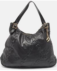 Aigner - Chain Embossed Leather Hobo - Lyst