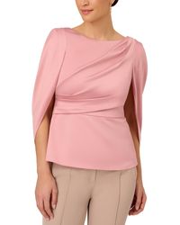 Adrianna Papell - Satin Boat Neck Blouse - Lyst