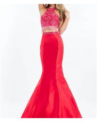 Rachel Allan - Two-Piece Beaded Mikado Prom Gown - Lyst