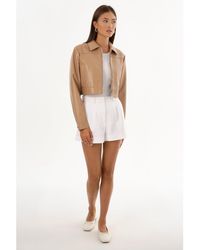 Lamarque - Damiana Recycled Leather Cropped Jacket - Lyst