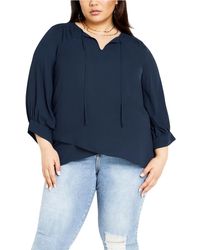 City Chic - Monica Hi-low Polyester Blouse - Lyst