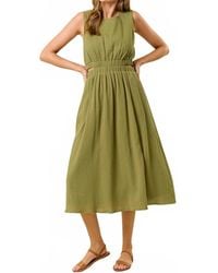 Doe And Rae - Cut-Out Waist Midi Dress With Side Pocket - Lyst