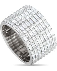 Non-Branded - Lb Exclusive 14k White Gold Diamond 2.48 Ct Wide Band Ring - Lyst
