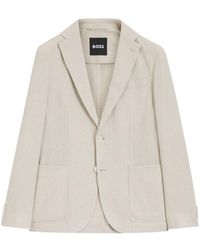 BOSS - Patterned Cotton Blend 2 Button Jacket - Lyst