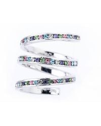 Traditions Jewelry Company - Fine Plated Crystal Spiral Ring - Lyst
