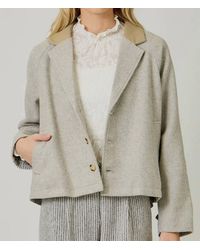 Mystree - Collared Mix Media 3 Button Jacket - Lyst