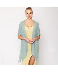 TRUEDAMES - Solid Chiffon Ruana Poncho - Lyst