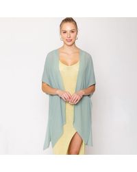 TRUEDAMES - Solid Chiffon Ruana Poncho - Lyst