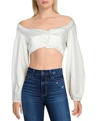 Cult Gaia - Mavis Button-Down Gathered Crop Top - Lyst