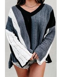 Pol - Soft Striped V-Neck - Lyst