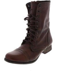 Steve Madden - Troopa Leather Lace Up Combat Boots - Lyst