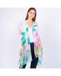 TRUEDAMES - Lightweight Floral Print Kimono Poncho - Lyst