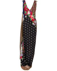 Moschino - Patchwork Maxi Dress With Deep V-Neckline - Lyst