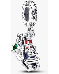 PANDORA - Christmas Sleigh Dangle Charm - Lyst