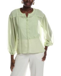 Vince Camuto - Half Placket Shirred Yoke Blouse - Lyst
