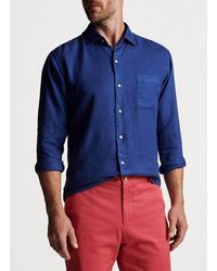 Peter Millar - Coastal Garment Dyed Linen Sport Shirt - Lyst