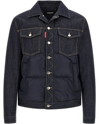 DSquared² - Padded 'Hybrid' Trucker Jacket - Lyst