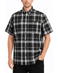TRUEDAMES - Oldschool Checkered Button Down Short Sleeve Shirt - Lyst