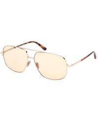 Tom Ford - Sunglasses Aviator Full Rim, Shiny Rose Frame And Lens Ft109628E - Lyst