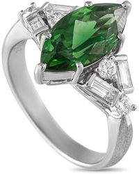 LB Exclusive - Platinum 0.62 Ct Diamond And 2.50 Ct Tourmaline Ring Mf06-073025 - Lyst