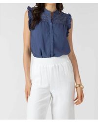 Dex - Lace Insert Button Front Blouse - Lyst