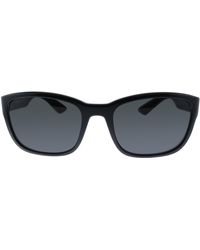Prada Linea Rossa Ps 05vs 1bo5s0 57mm Rectangle Sunglasses - Black