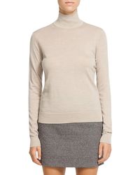 Theory - 100% Cashmere Ribbed Trim Mock Turtleneck Sweater - Lyst
