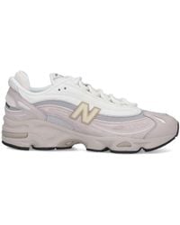 New Balance - Taupe Leather Sneakers With Mesh Inserts - Lyst