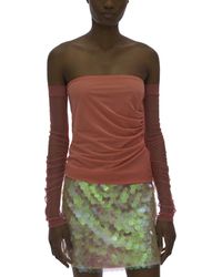 Helmut Lang - Relaxed Fit Sheer Sleeve Tube Top - Lyst