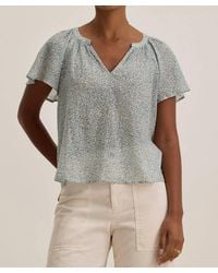 Velvet By Graham & Spencer - Printed Crinkle Gauze Park Top - Lyst