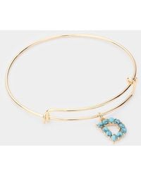 Fashnzfab - D- Embellished Initial Monogram Charm Bracelet - Lyst