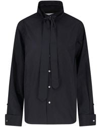 Sacai - Tie-Neck Button-Up Shirt - Lyst