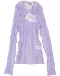 Opening Ceremony - Lilac Polyester Sheer Rib Long Sleeve Top - Lyst