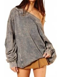 Bucketlist - Reversible Twist-Front Washed Terry Sweatshirt - Lyst