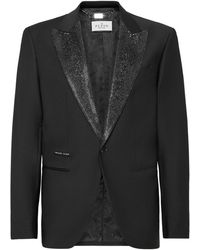 Philipp Plein - Wool Blazer Ls Strass Rever - Lyst